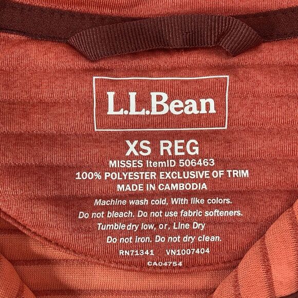 LL Bean AirLight 1/4 Snap Pullover Women's XS Coral Red Quilted Lightweight EUC - Picture 4 of 7